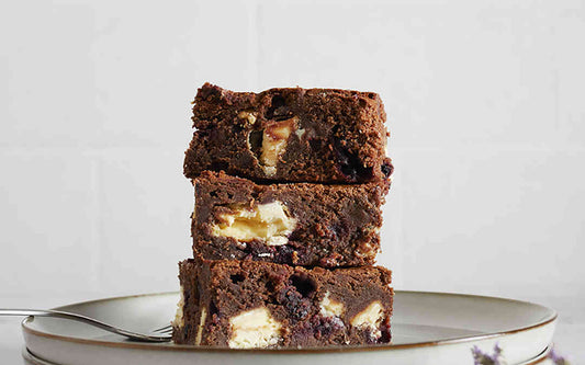 Blackcurrant & Walnut Chocolate Brownies