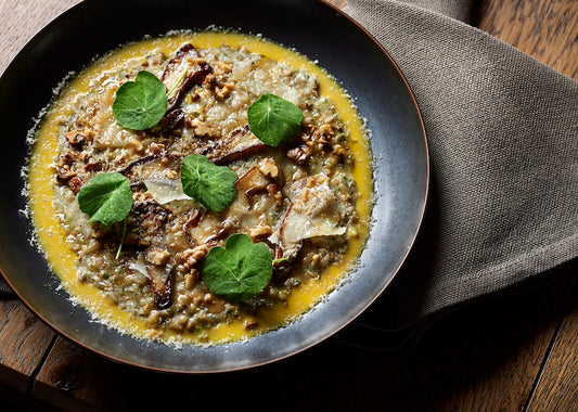 Spelt Risotto with Cèpes & Walnuts