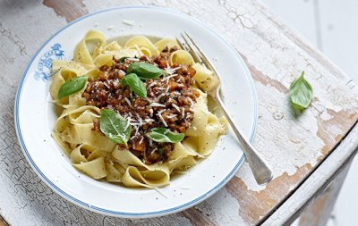 Spelt & Mushroom Ragout with Pappardelle