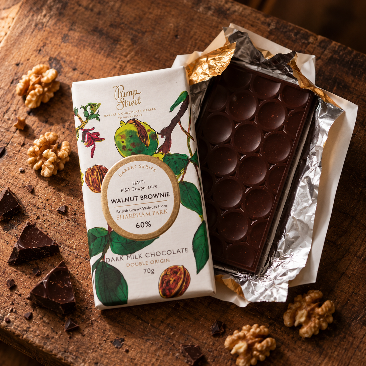 Pump Street Chocolate Walnut Brownie Bar 60%